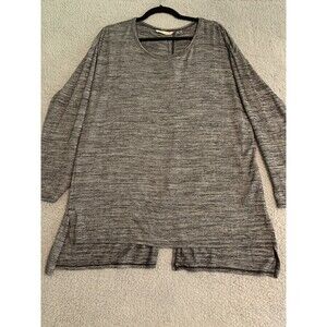 Soft Surroundings Womens Tunic Top Blouse Gray Heathered  Size Large 27389